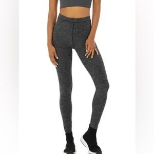 ALO Yoga High Waisted Alosoft Flow Leggings in Dark Heather Grey XS